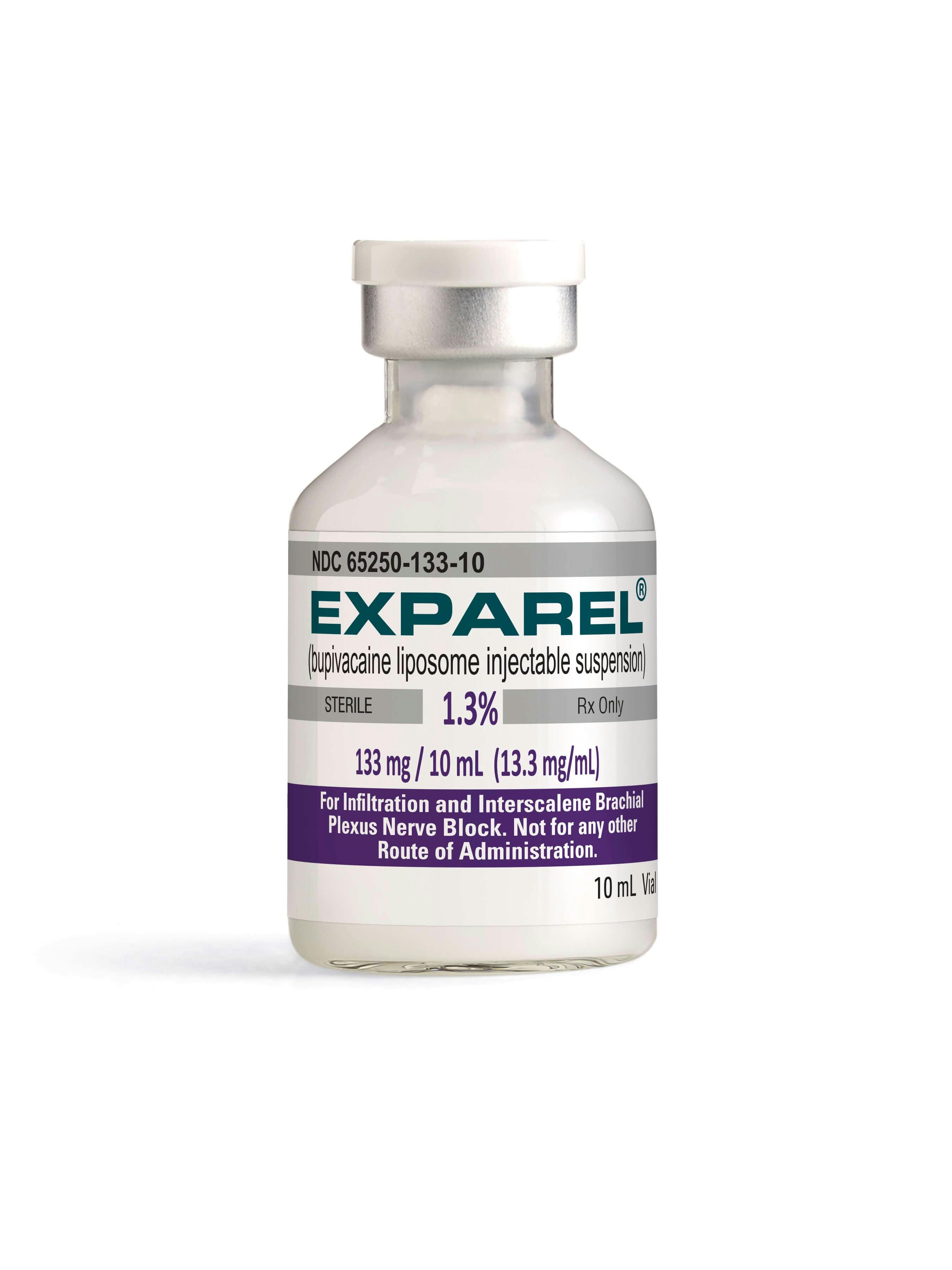 Figure 3. First introduced in the US in 2021, Exparel works locally using DepoFoam® delivery technology, which gradually releases bupivacaine over time.