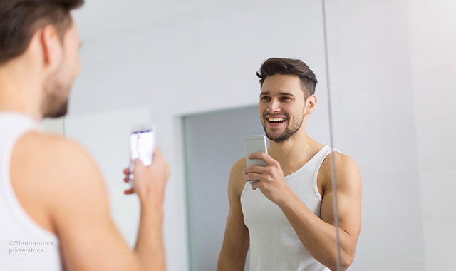 Taking selfies while brushing teeth can make for brighter smiles