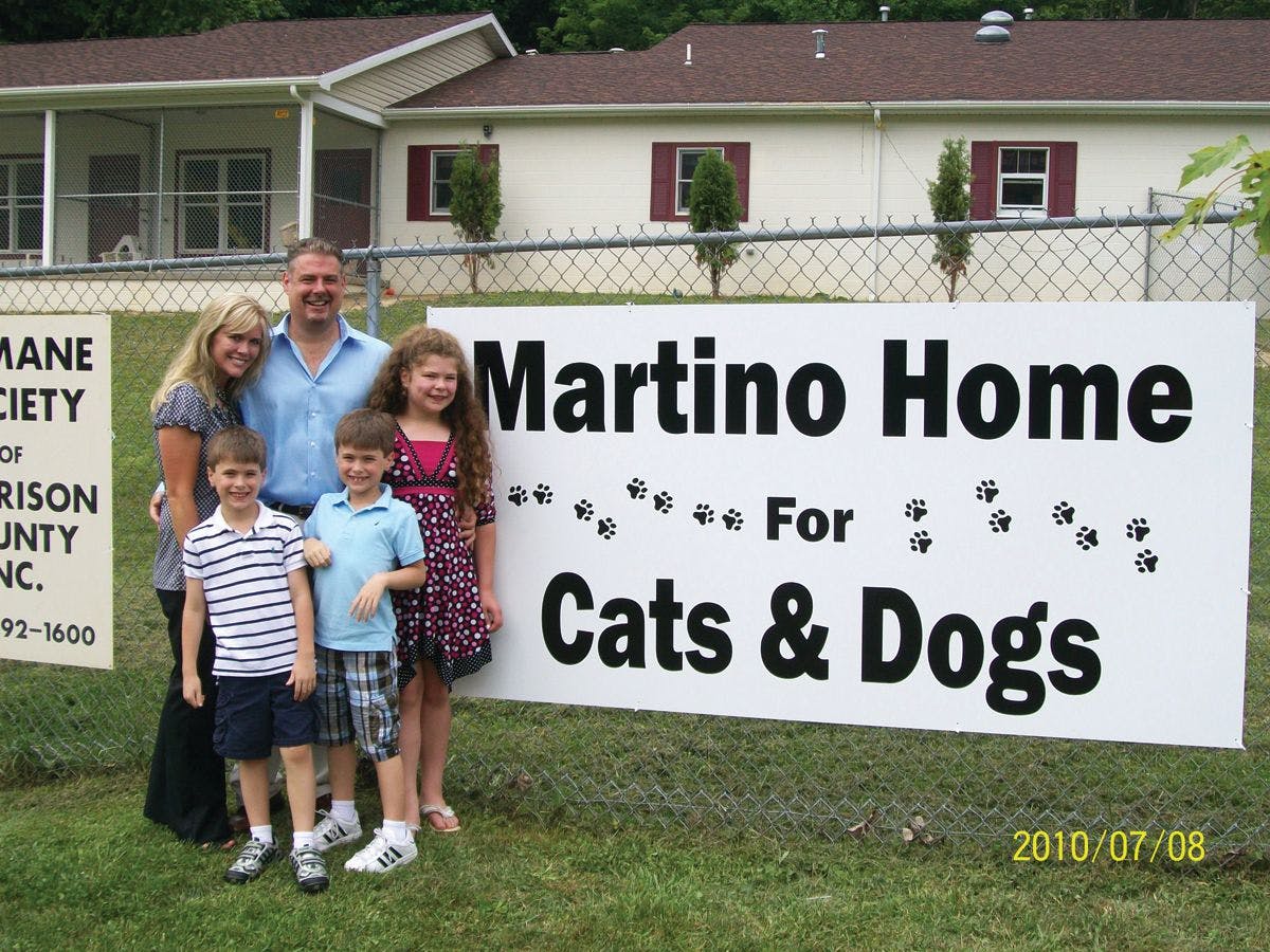 Figure 1. With renovations funded by Dr Martino and his family, the Humane Society of Harrison County named their shelter in their honor.  