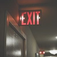 Exit sign, exit strategy, dentist, practice management