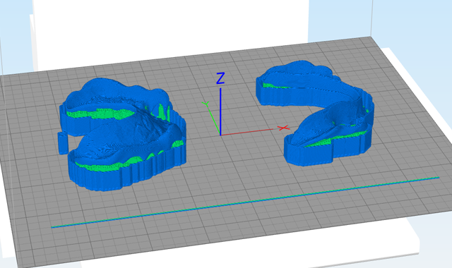 3D models are loaded into Simplify3D software