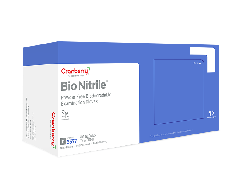 Bio Nitrile Powder Free Biodegradable Examination Gloves | Image Credit: © Cranberry