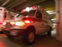 Photo of an ambulence in motion