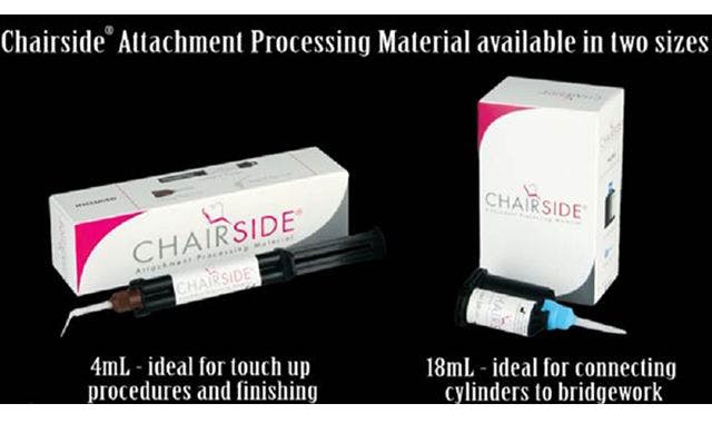 How to use CHAIRSIDE Attachment Processing Material to pick up and attach temporary cylinders during an immediate-load, All-on-4 case