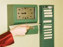 Person using a timeclock