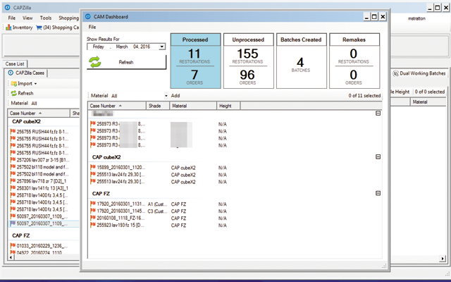 A screenshot of the CAPzilla software