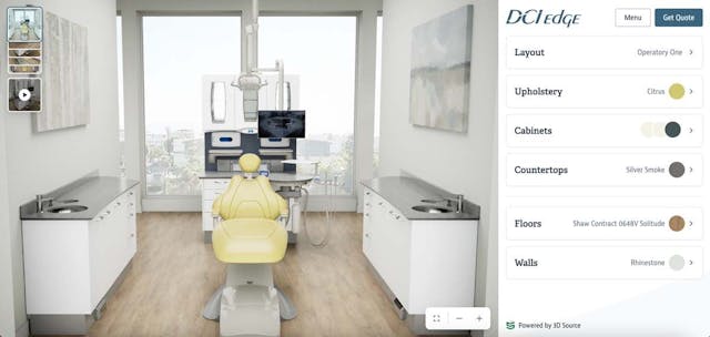 DCI Edge Enhances Dental Operatory Design with New 3D Visualization Tool. Image credit: © DCI Edge