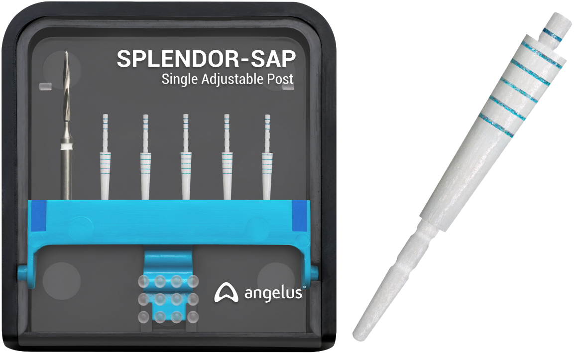 The Splendor – SAP (Single Adjustable Post) single fiberglass post system from Angelus.