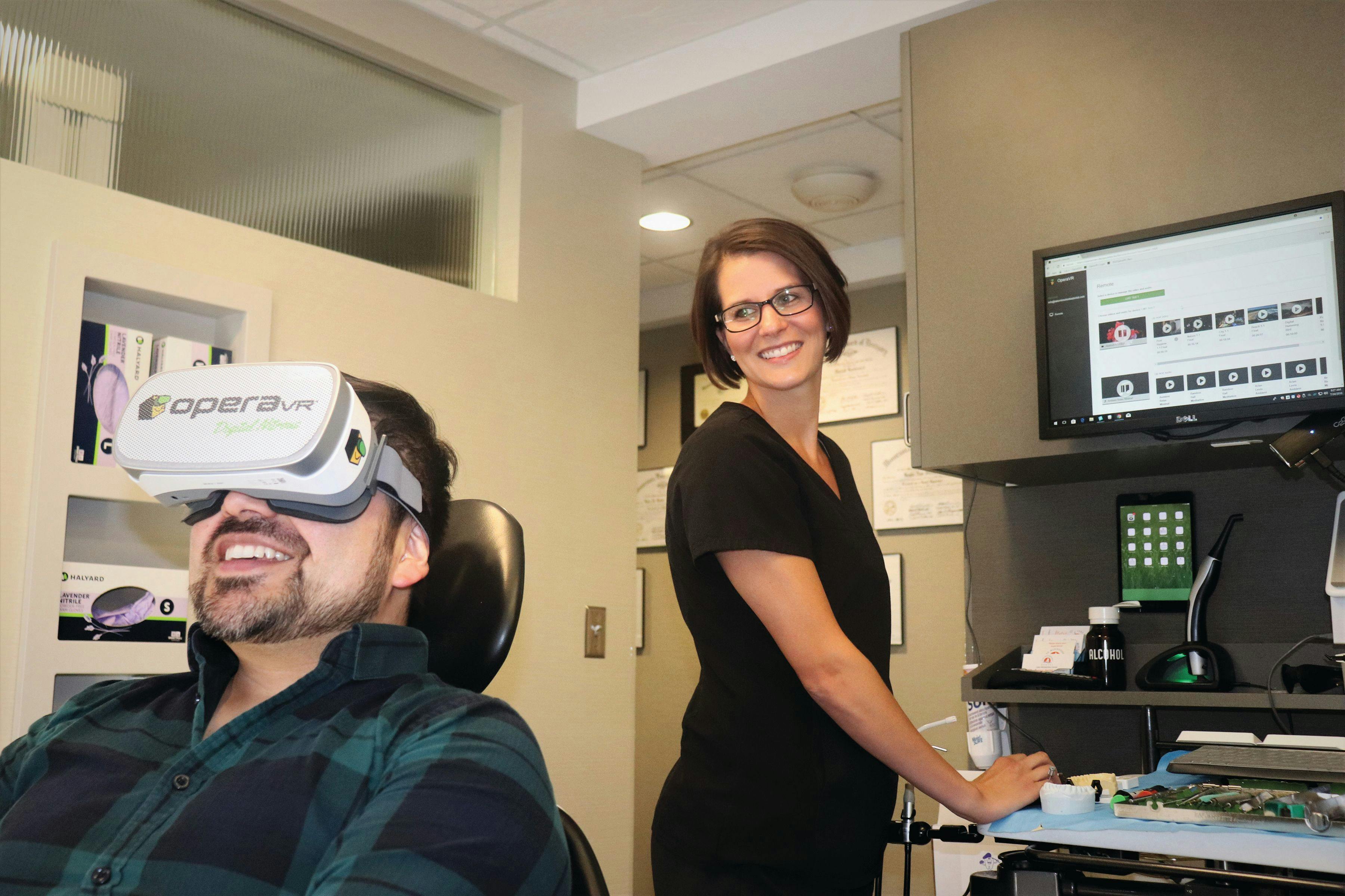 OperaVR goggles are a virtual reality alternative for reducing patient anxiety.