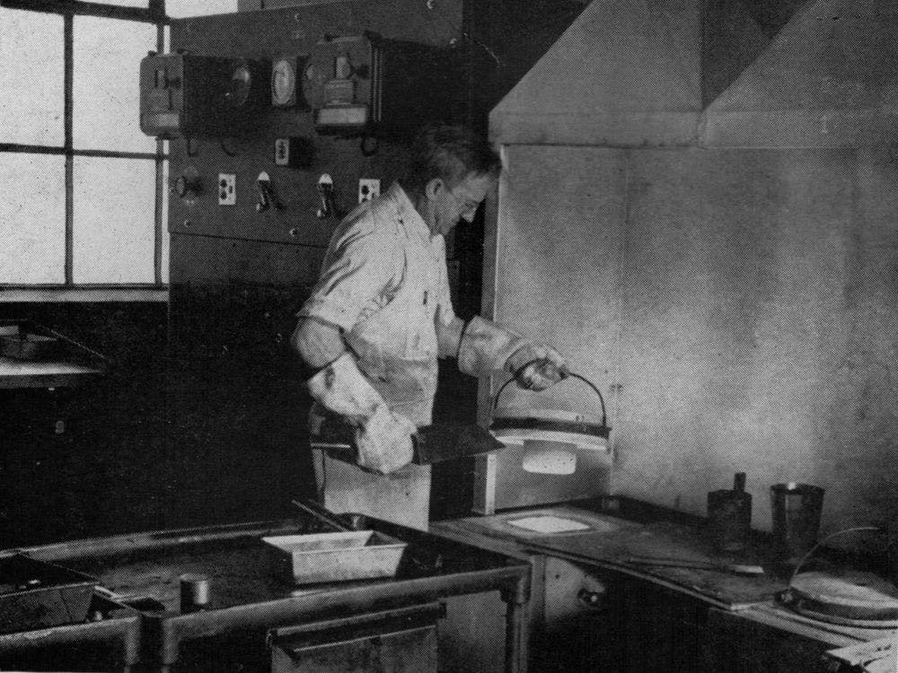 A Sterngold employee at work in 1947. 