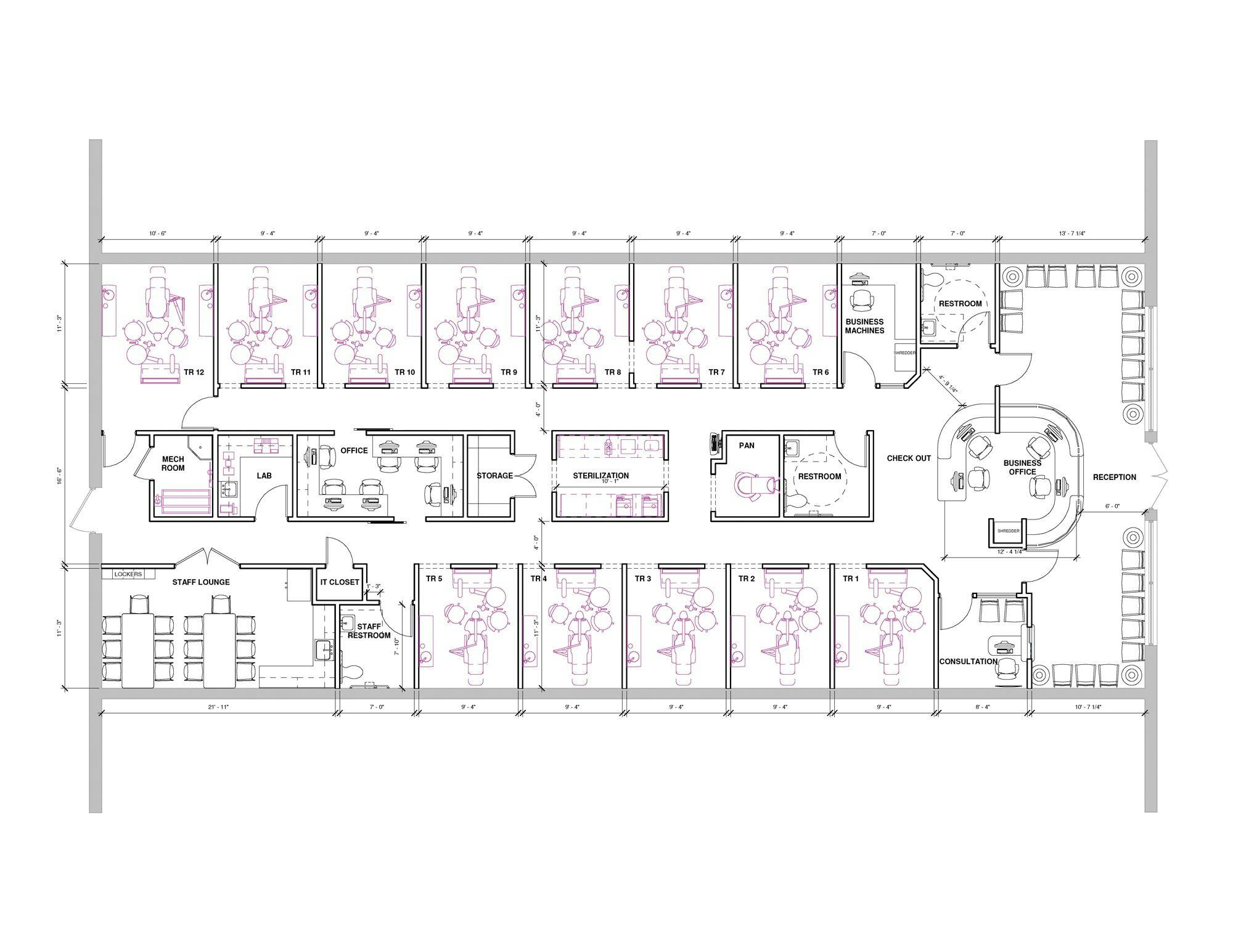 An important aspect of practice design, the floor plan assists in boosting a practice’s draw to patients. It takes a keen eye to understand the flow of practice design, and virtual floor plans—such as this one crafted by King’s team at Patterson Dental—can help visualize the best fit for the practice. 