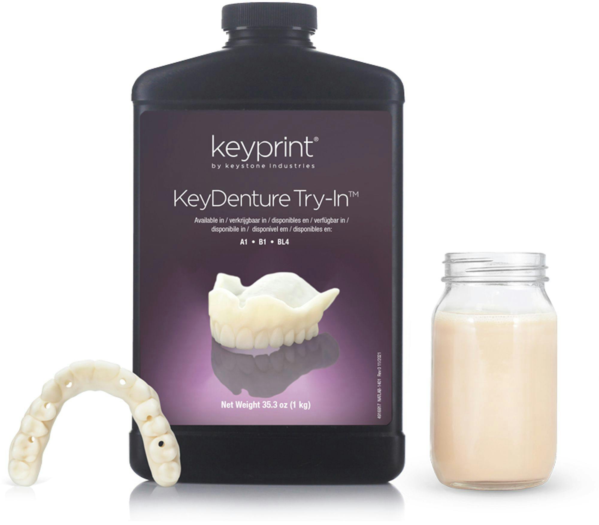 Keystone Industries Introduces KeyDenture Try-In 3D Printing Resin