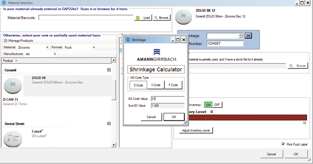 A screenshot of CAPZilla software